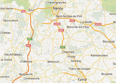 Map of the Mirecourt region